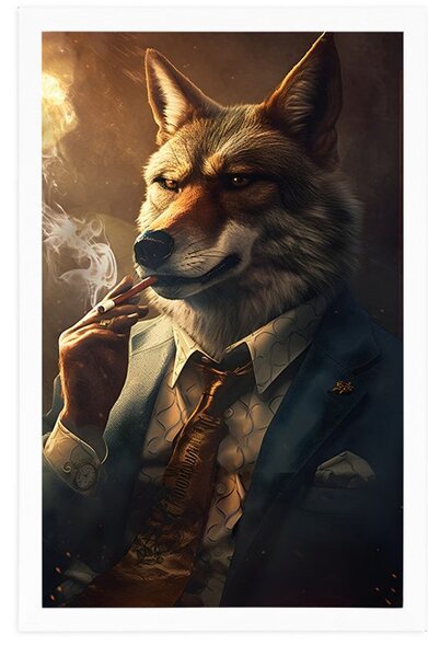 Plakat životinja gangster vuk