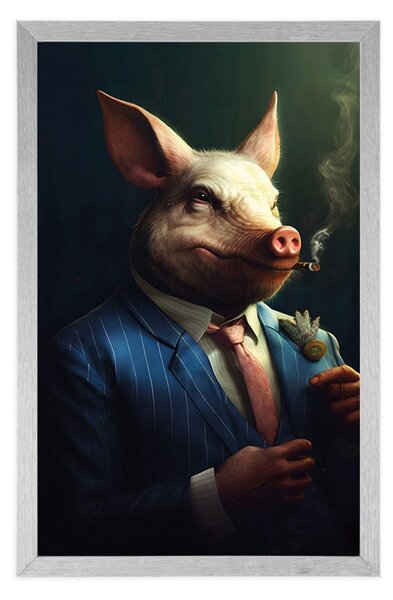 Plakat životinja gangster svinja