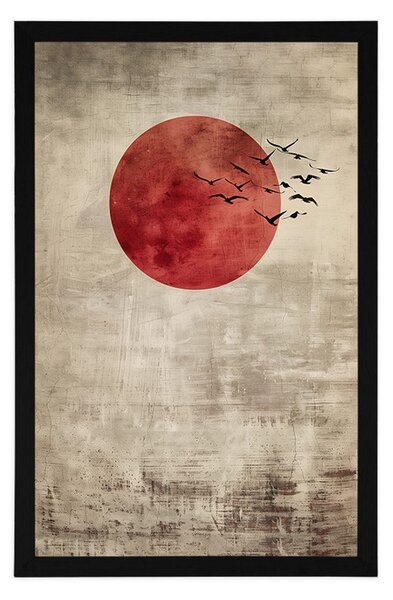 Plakat japandi crveni mjesec