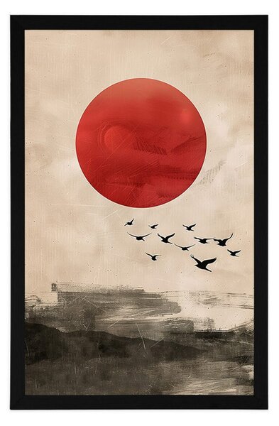 Plakat japandi čarolija crvenog mjeseca
