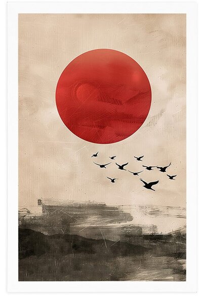 Plakat japandi čarolija crvenog mjeseca