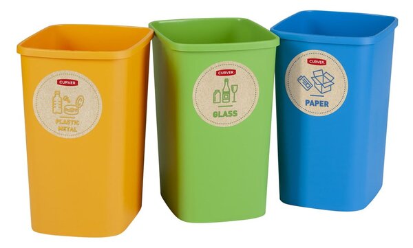 Plastična kanta za smeće 3 kom za odvojeni otpad 9 l Eco – Curver