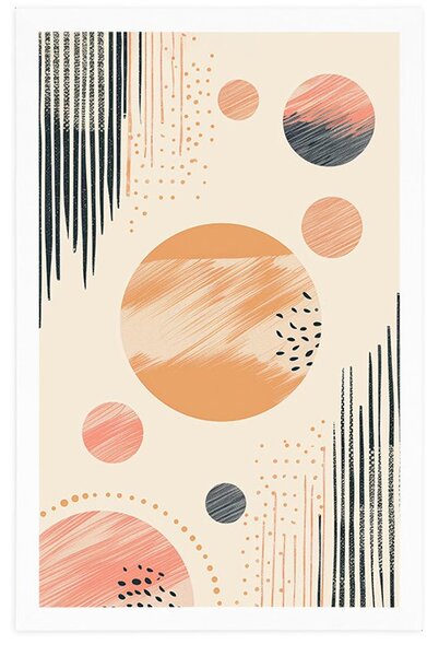 Plakat elegantni krugovi Peach Fuzz