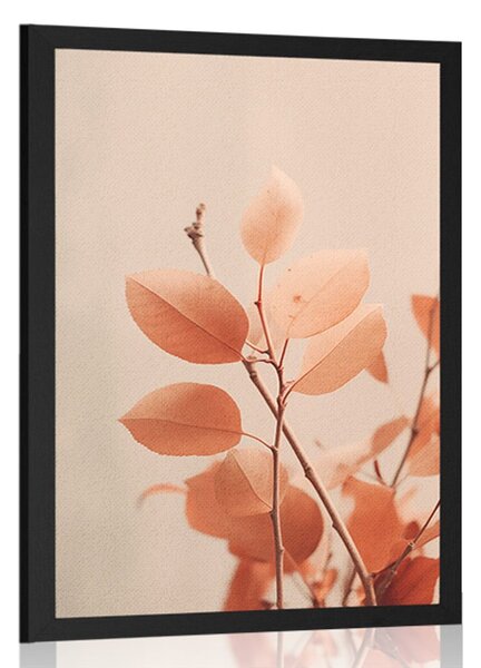 Plakat grančice s listovima Peach Fuzz