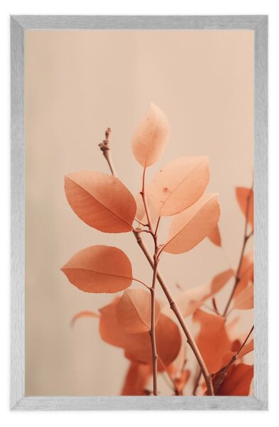 Plakat grančice s listovima Peach Fuzz
