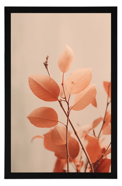 Plakat grančice s listovima Peach Fuzz
