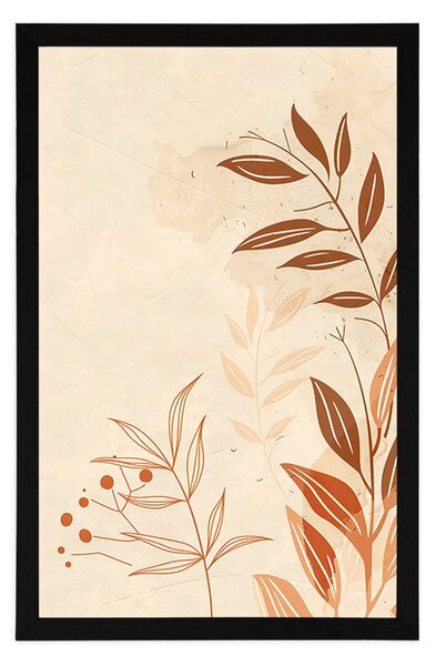 Plakat minimalistički listovi Peach Fuzz