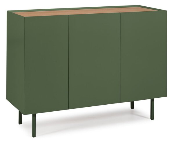 Zelena niska komoda u dekoru hrasta 110x85 cm Arista – Teulat