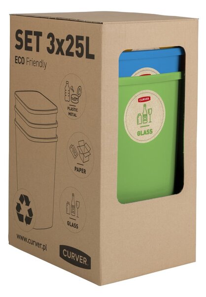 Set od 3 kante za sortiranje otpada Curver ECO, 25 l