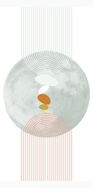Plakat moderni krug s dugom Mid-Century