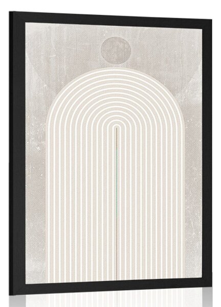 Plakat moderna bež duga Mid-Century