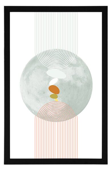 Plakat moderni krug s dugom Mid-Century