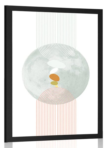 Plakat moderni krug s dugom Mid-Century