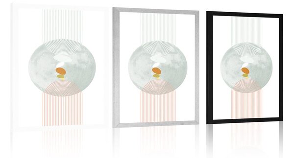 Plakat moderni krug s dugom Mid-Century