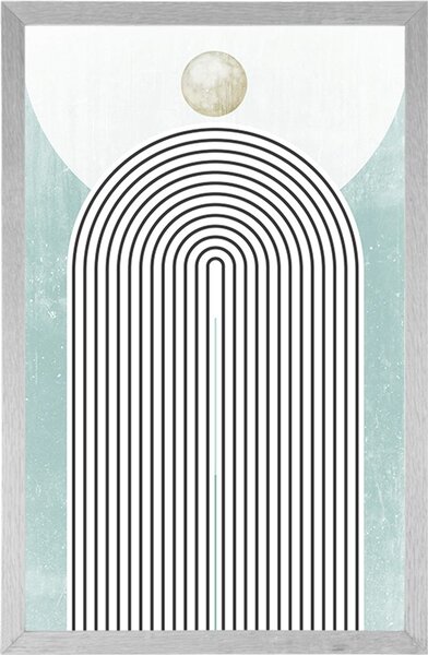 Plakat moderna plava duga Mid-Century