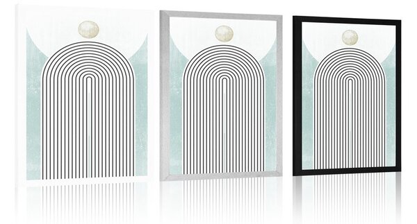 Plakat moderna plava duga Mid-Century