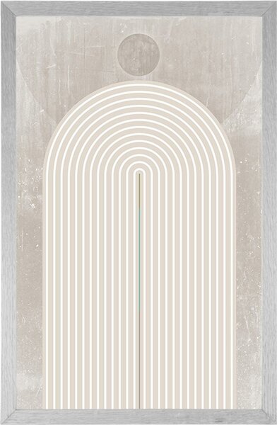 Plakat moderna bež duga Mid-Century