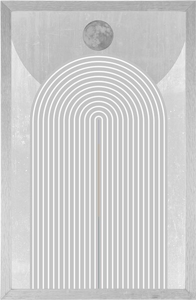 Plakat moderna siva duga Mid-Century