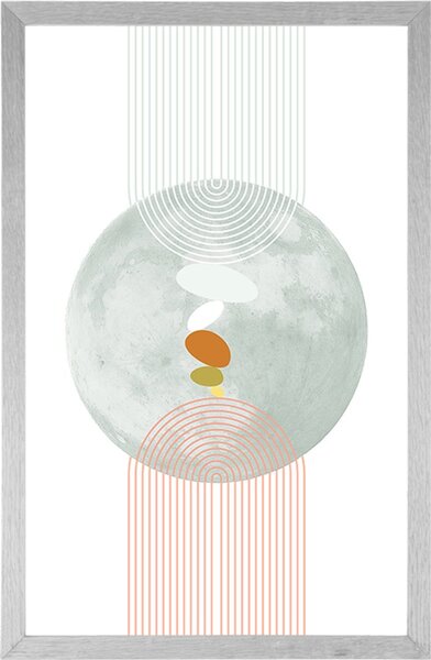 Plakat moderni krug s dugom Mid-Century
