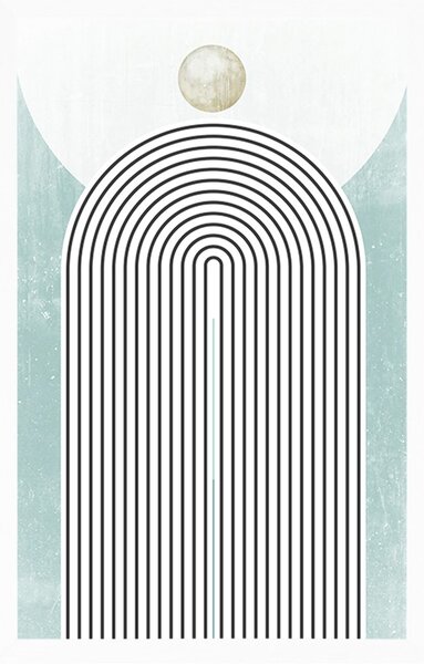 Plakat moderna plava duga Mid-Century