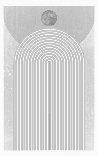 Plakat moderna siva duga Mid-Century