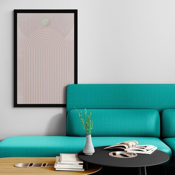 Plakat moderna ružičasta duga Mid-Century