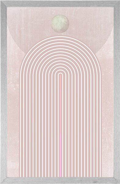 Plakat moderna ružičasta duga Mid-Century