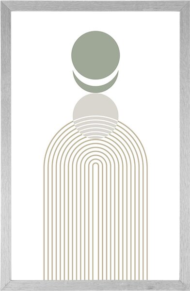 Plakat moderna duga s krugovima Mid-Century