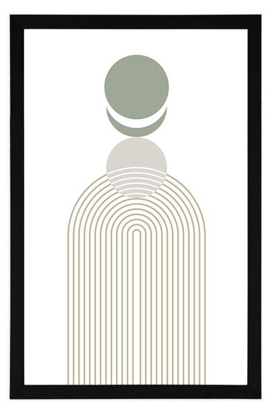 Plakat moderna duga s krugovima Mid-Century