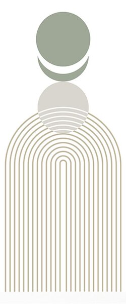 Plakat moderna duga s krugovima Mid-Century