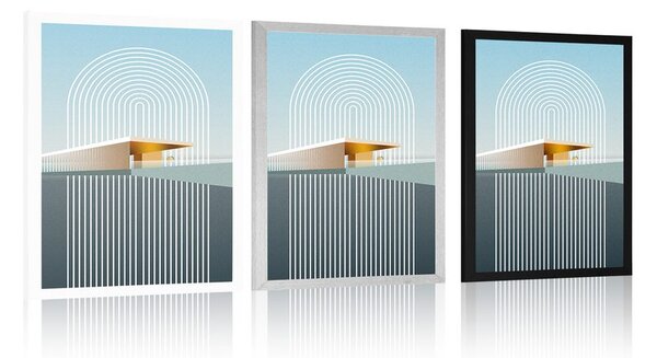Plakat duga s apstraktnom pozadinom Mid-Century