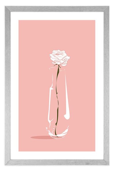 Plakat s paspartuom minimalistički cvijet