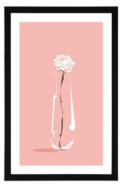 Plakat s paspartuom minimalistički cvijet
