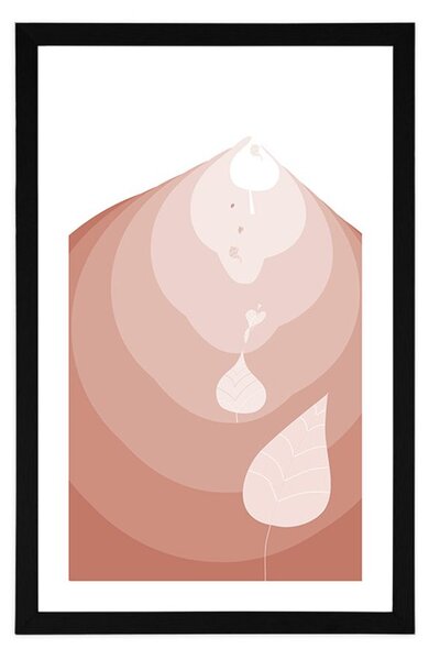 Plakat s paspartuom listovi zameteni vjetrom