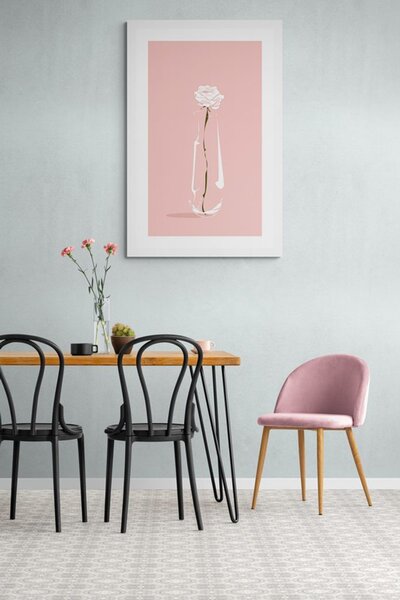 Plakat s paspartuom minimalistički cvijet