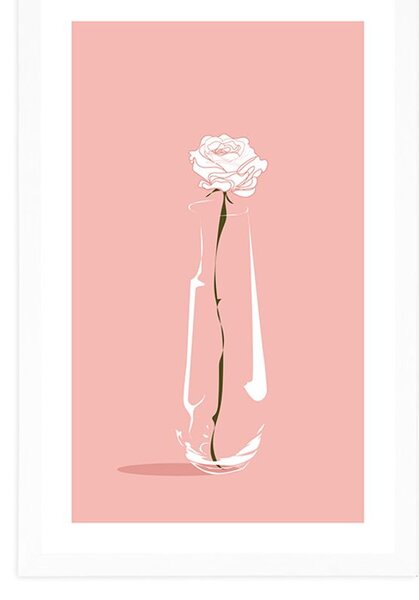Plakat s paspartuom minimalistički cvijet