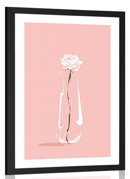 Plakat s paspartuom minimalistički cvijet