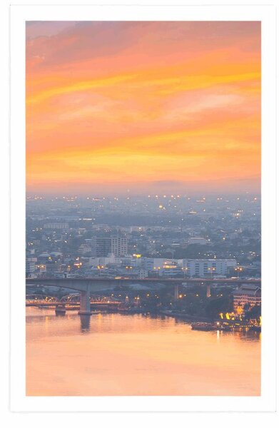 Plakat zalazak sunca u gradu Bangkok