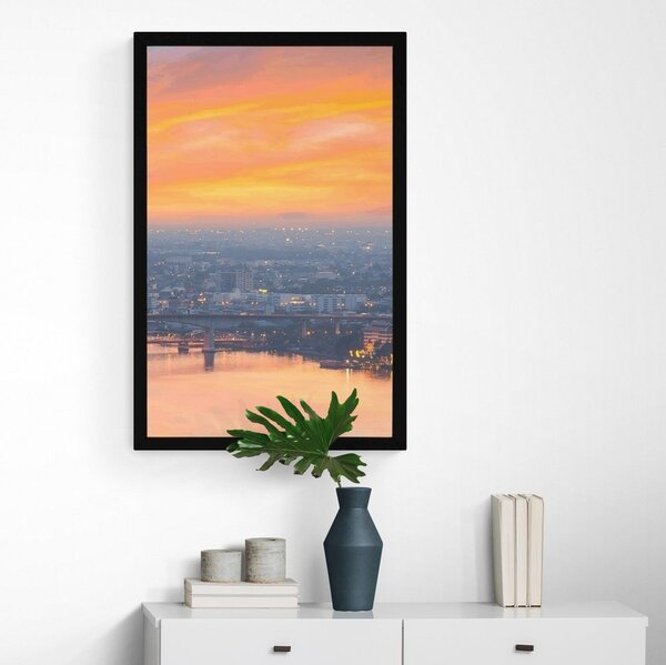 Plakat zalazak sunca u gradu Bangkok