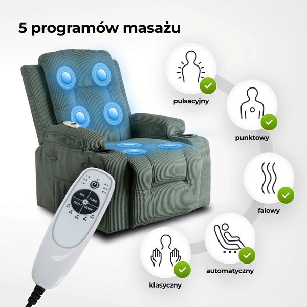 Masažna fotelja Banesto (zelena)