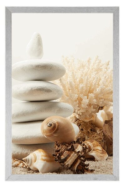 Plakat Zen kamenje sa školjkama