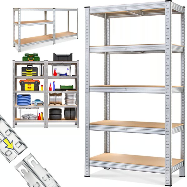 Regal s visokom nosivošću HEAVY, max. 875 kg, 90x40x180 cm, srebrni Jurhan