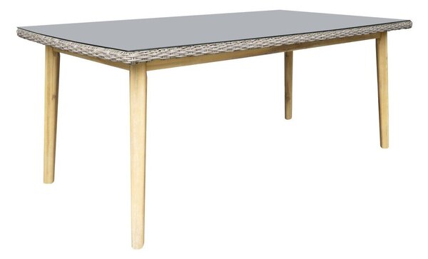 Vrtni stol deNoord 18676x100cm, Bagrem, Siva, Metal, Drvo