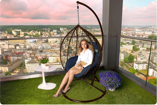 Viseća fotelja Cocoon - udobno smeđa