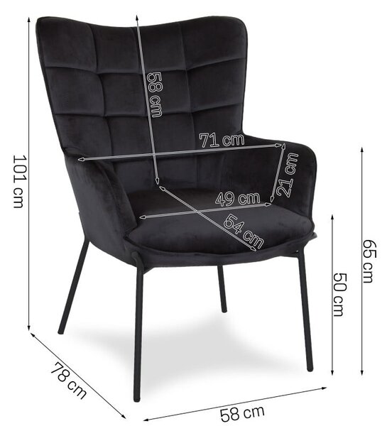 Fotelja Elverum - Satin Black