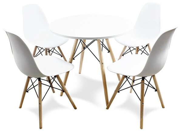 Set 4 stolica + stol - OSLO - polar white