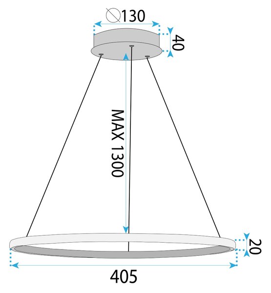 LED svijetiljka LHJ011-CP 40cm BLACK