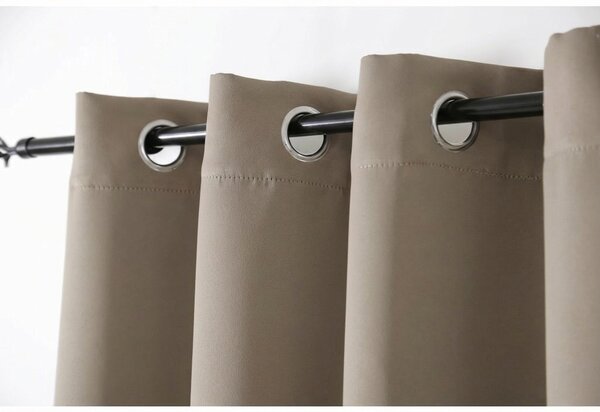Bež zavjesa OXFORD 140x250 cm Sistem za vješanje: Metalni prstenovi