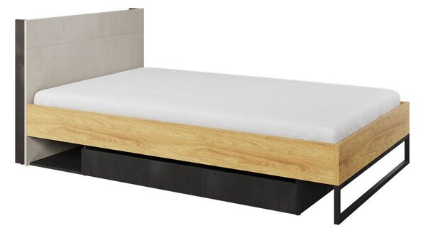 Krevet Fresno AG114Jednostruki, Svijetlo smeđa, 120x200, Laminirani iveral, Basi a doghePodnice za krevet, 126x215x91cm
