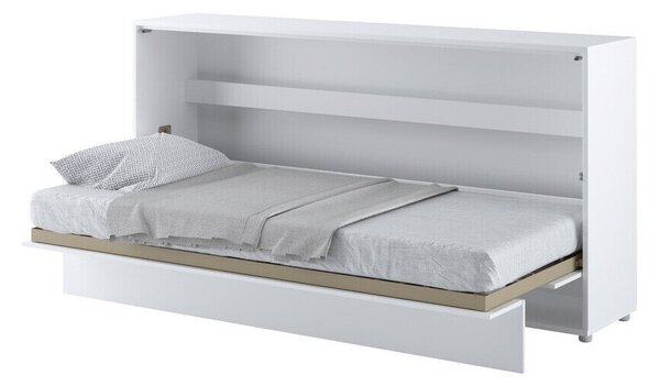 Krevet - ormar Concept Pro Lenart AH115Jednostruki, Bijela, 90x200, Medijapan, Laminirani iveral, Basi a doghePodnice za krevet, 118x211x107cm